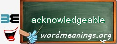 WordMeaning blackboard for acknowledgeable